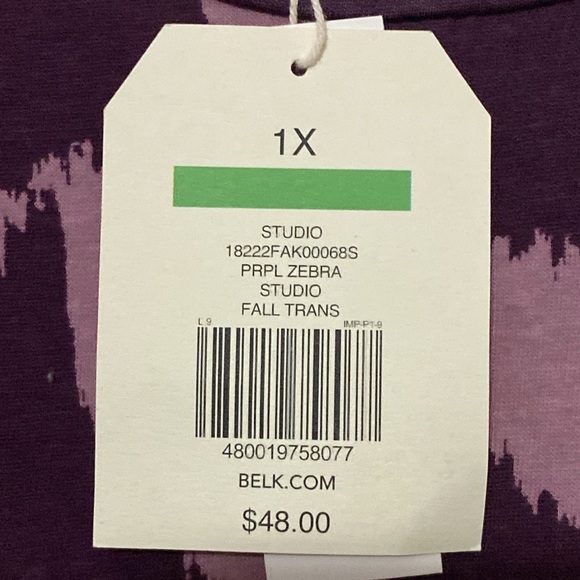 NWT Wonderly Mauve and Dark Purple Zebra Print Tunic Top Size 1X. Model Blend - Picture 3 of 10